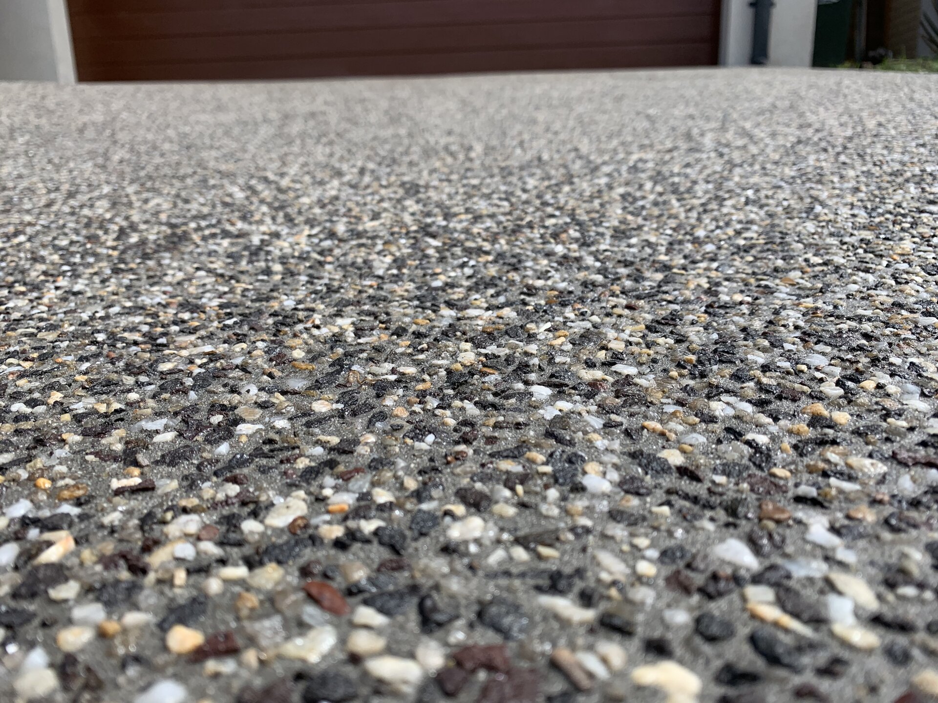 Exposed aggregate driveway close-up finish in Melbourne