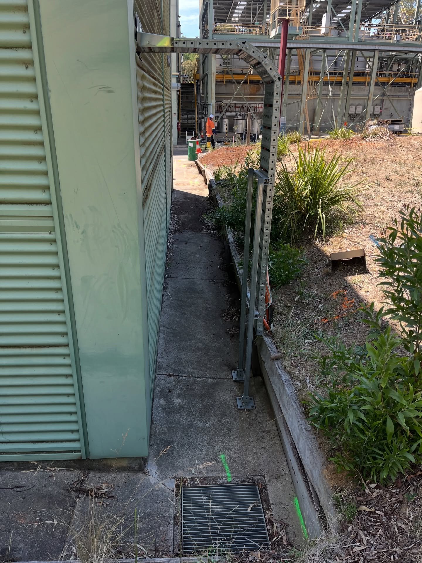 Concrete channel and drainage work on commercial site