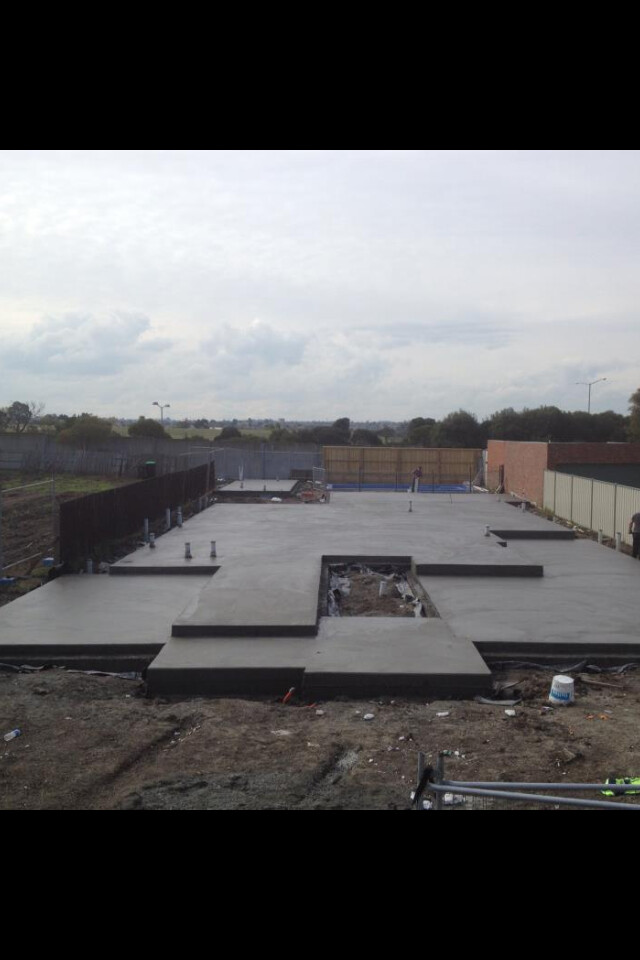 Completed concrete slab aerial view